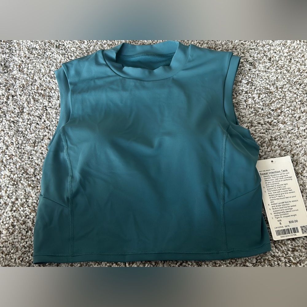 Brand New Lulu Lemon Blue Sweat Intention Tank Size 8